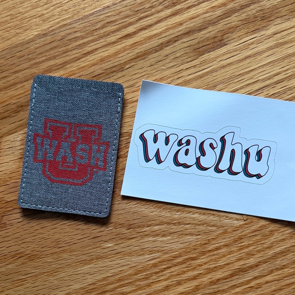 WashU Denim Phone Wallet and Sticker